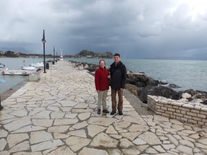 Miranda and Phil in a stormy Corfu