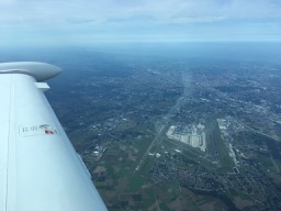Overflying Brussels Airport at FL100